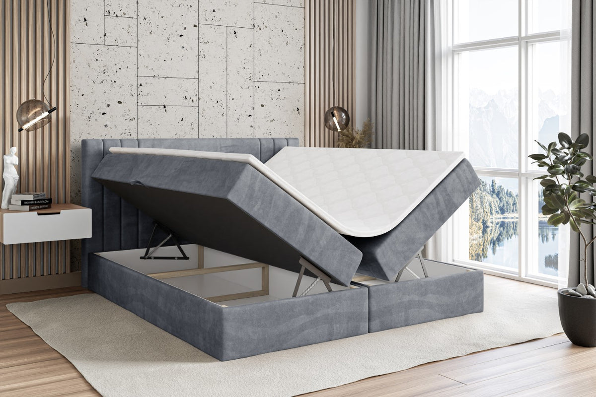 Łóżko boxspring IDRIKO welur