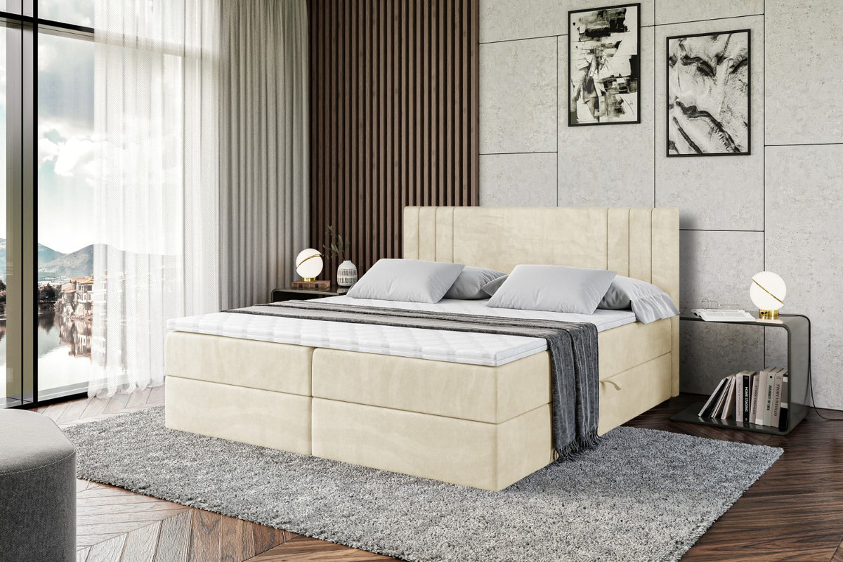 Łóżko boxspring IDRIKO welur