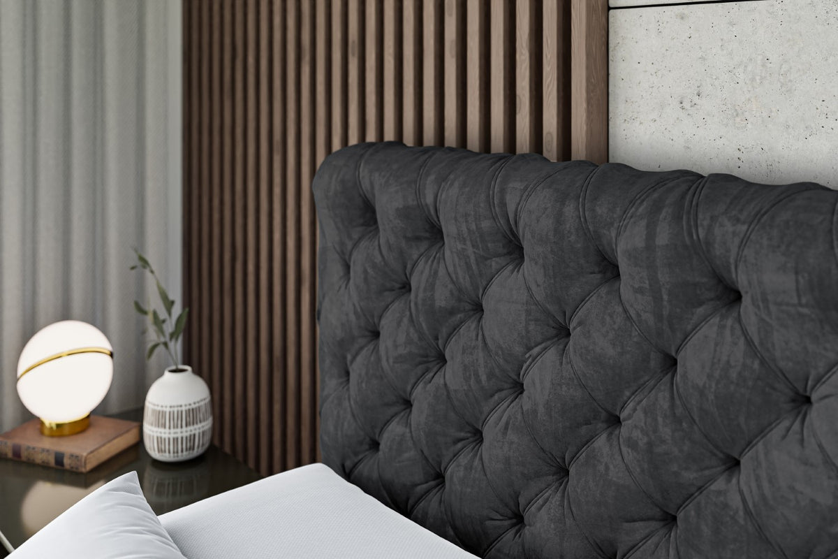 Łóżko boxspring BOXI8 welur