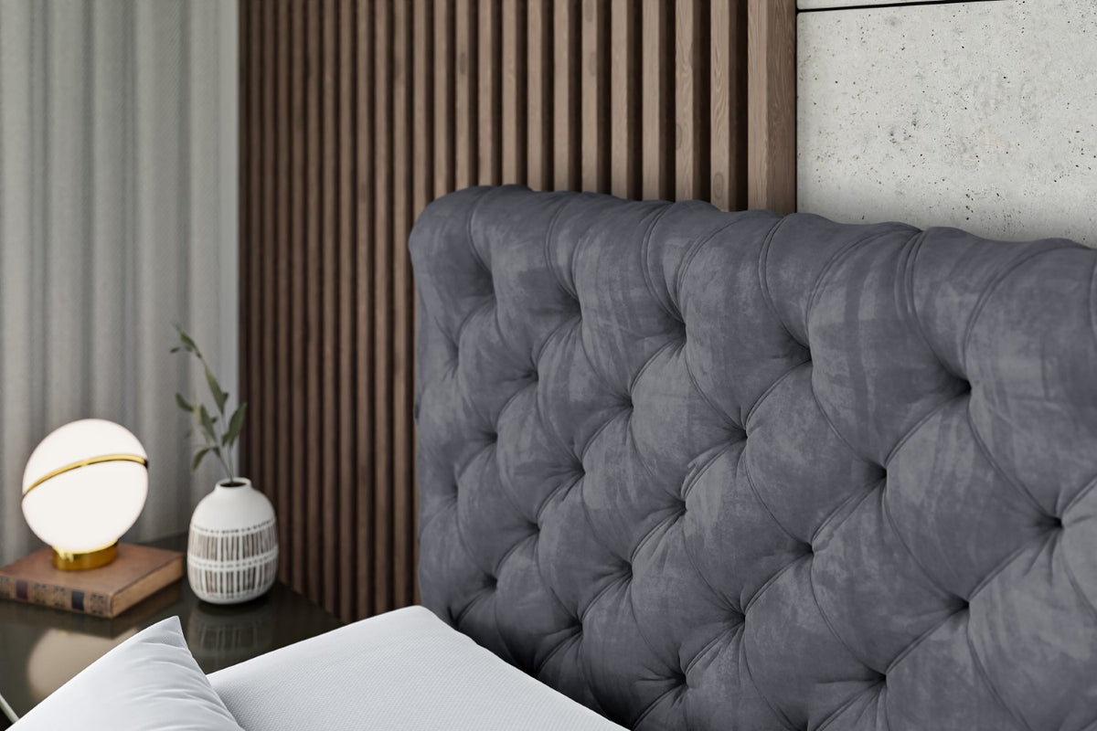 Łóżko boxspring BOXI8 welur