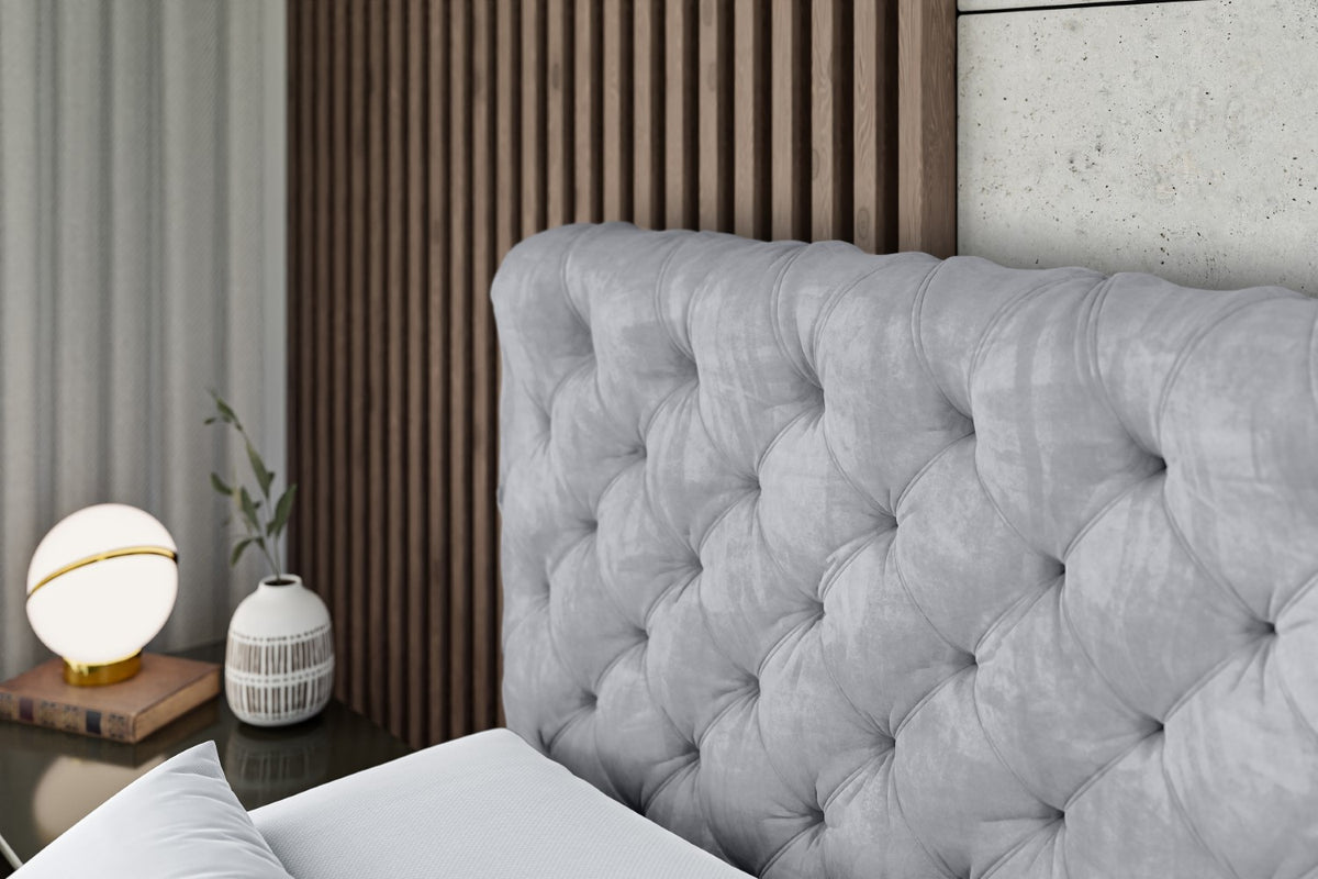 Łóżko boxspring BOXI8 welur