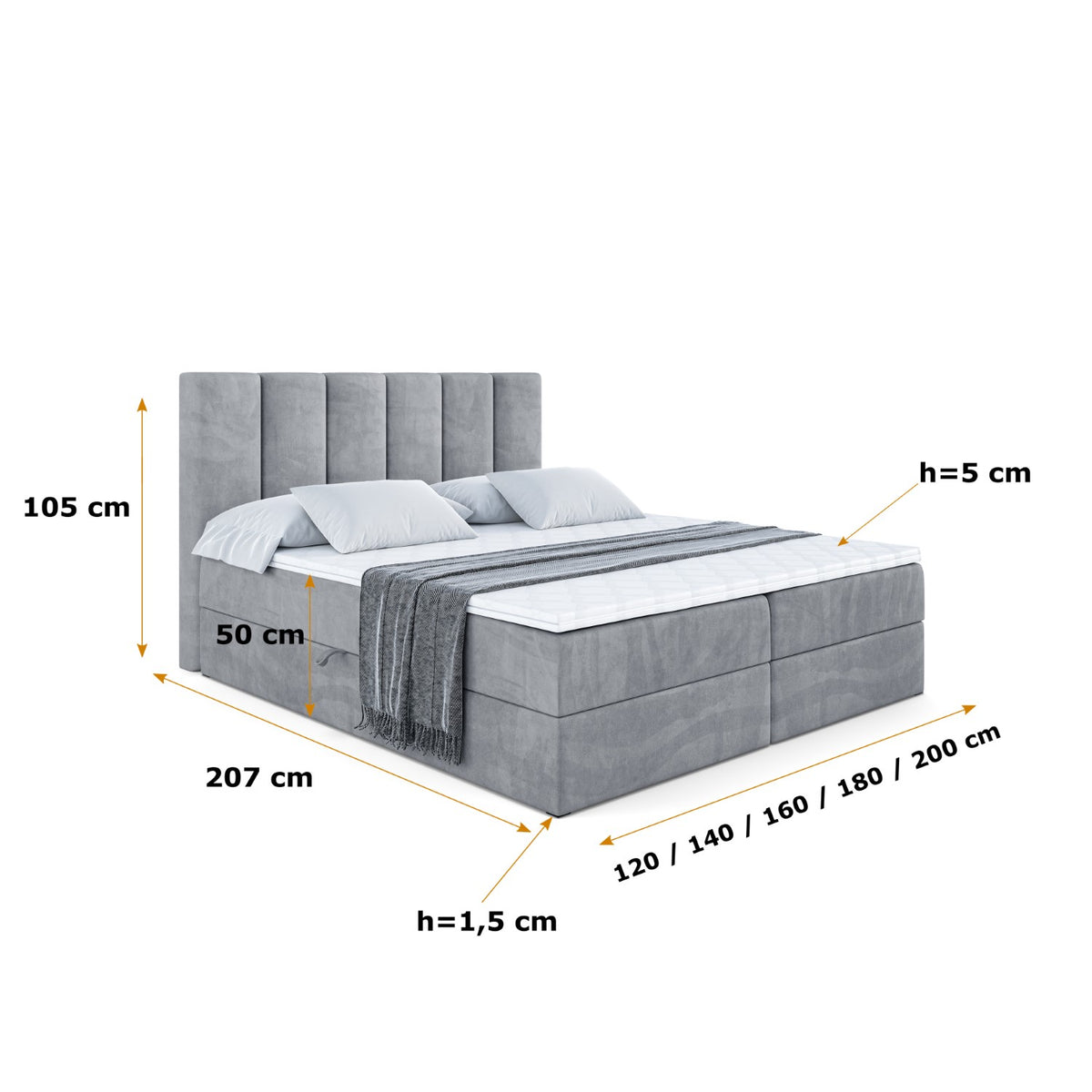 Łóżko boxspring BOXI1 welur