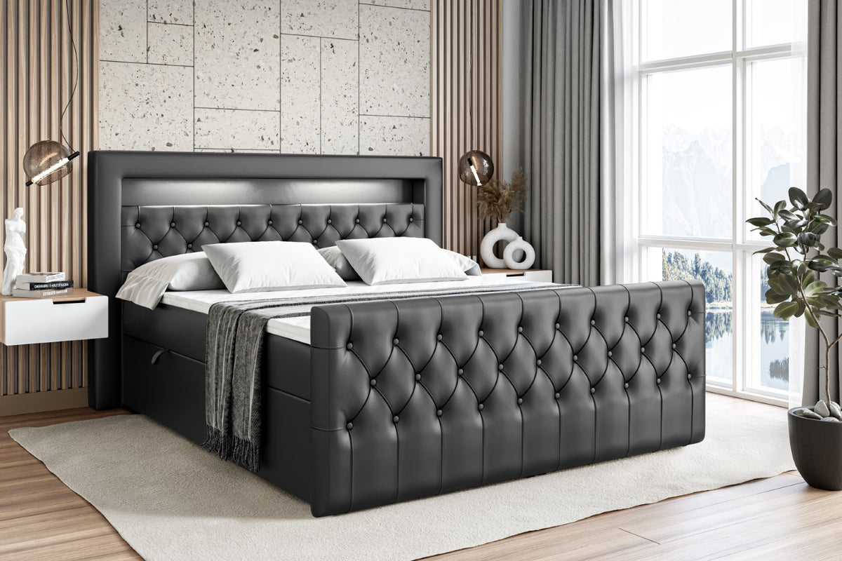 Łóżko boxspring AURORA ekoskóra
