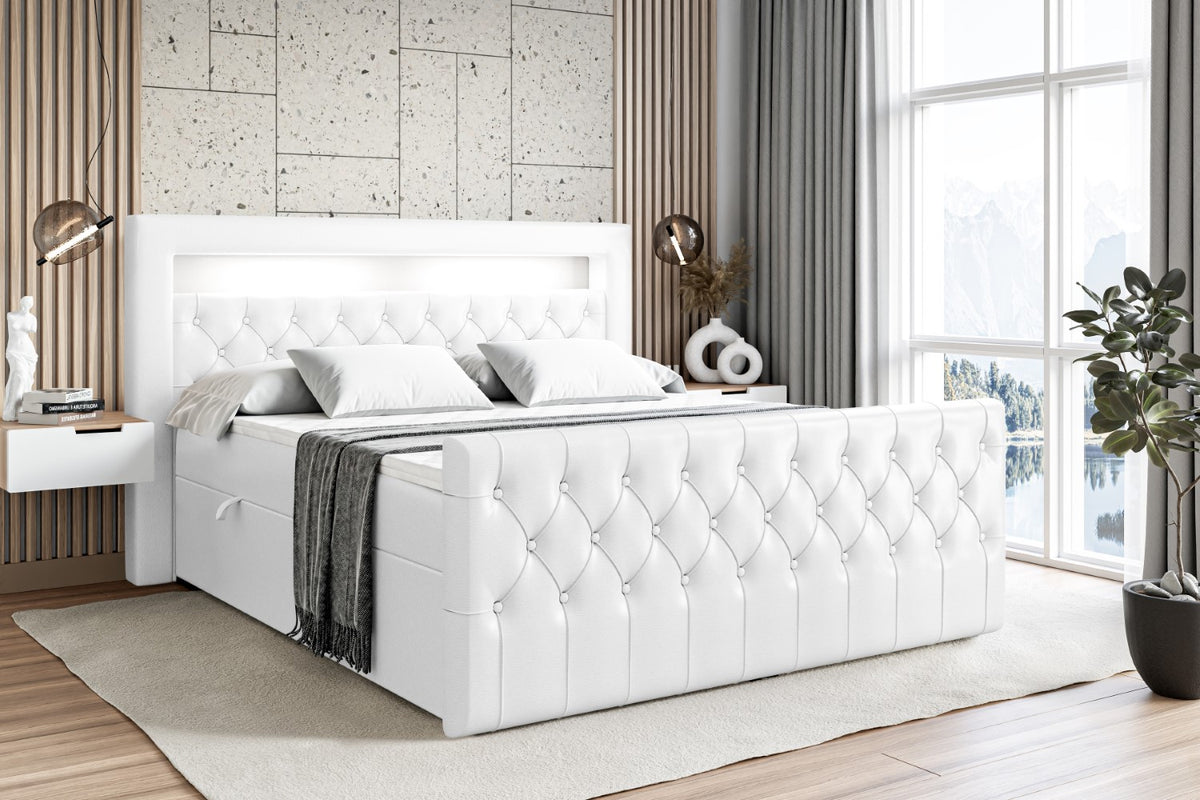 Łóżko boxspring AURORA ekoskóra
