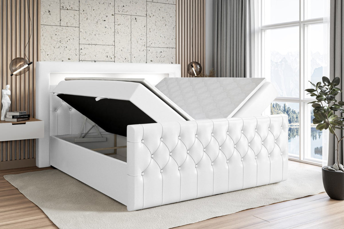 Łóżko boxspring AURORA ekoskóra