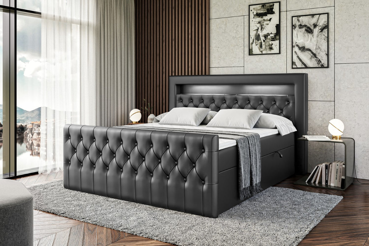 Łóżko boxspring AURORA ekoskóra