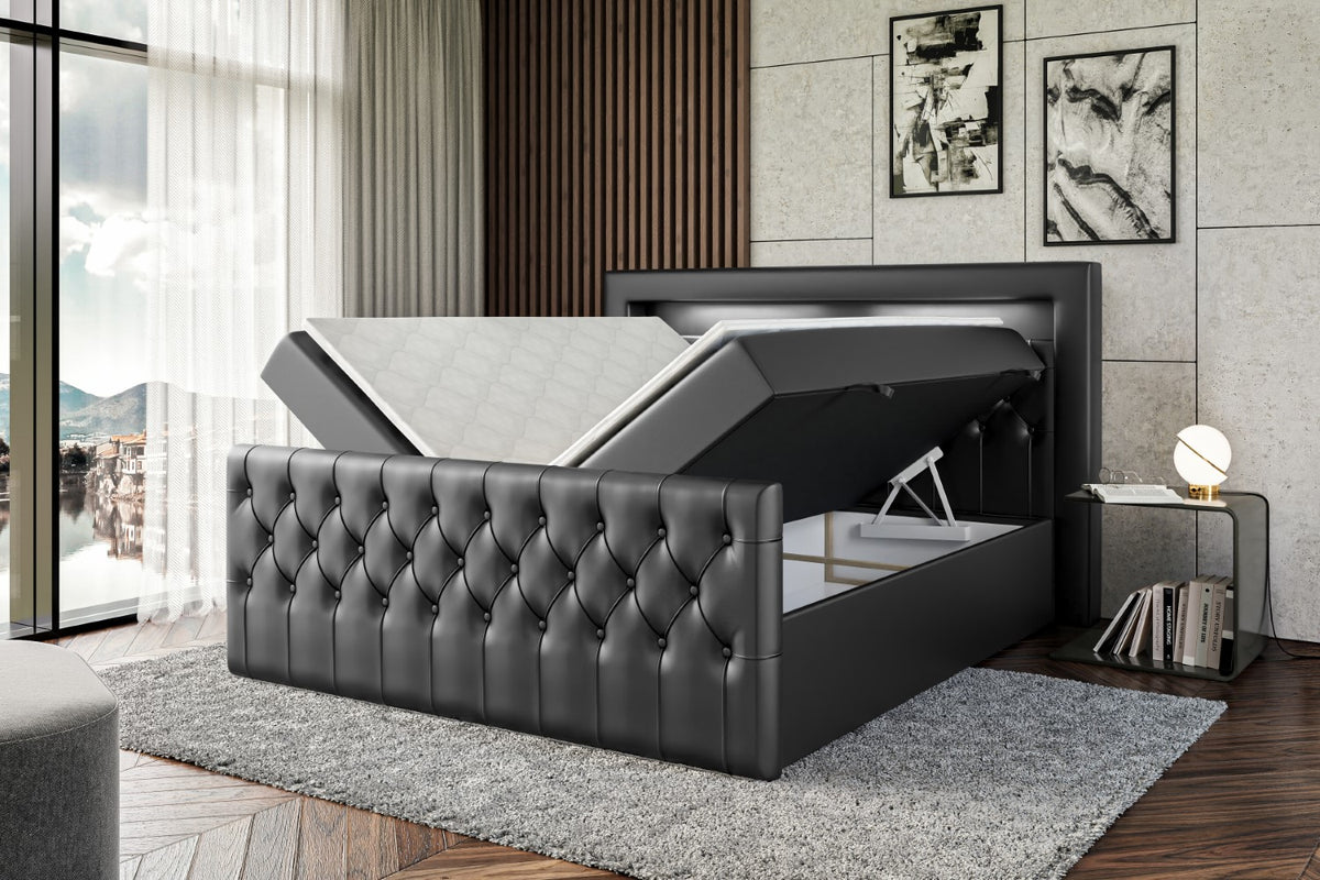 Łóżko boxspring AURORA ekoskóra