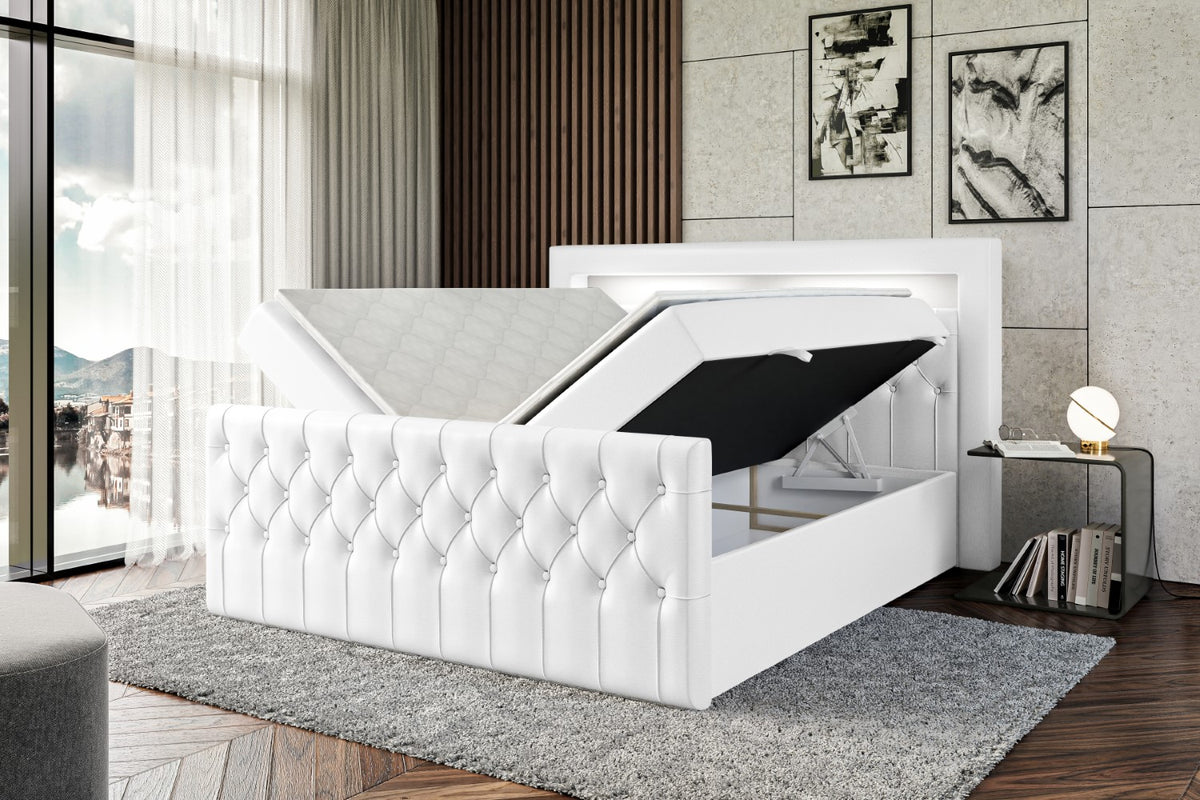 Łóżko boxspring AURORA ekoskóra