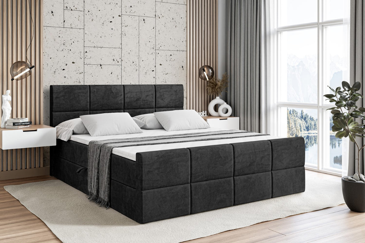 Łóżko boxspring ARDENI-Z welur