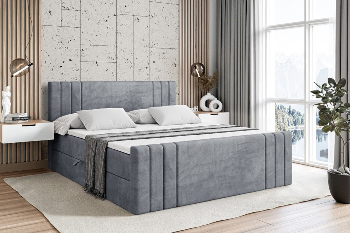 Łóżko boxspring IDRIKO-Z welur