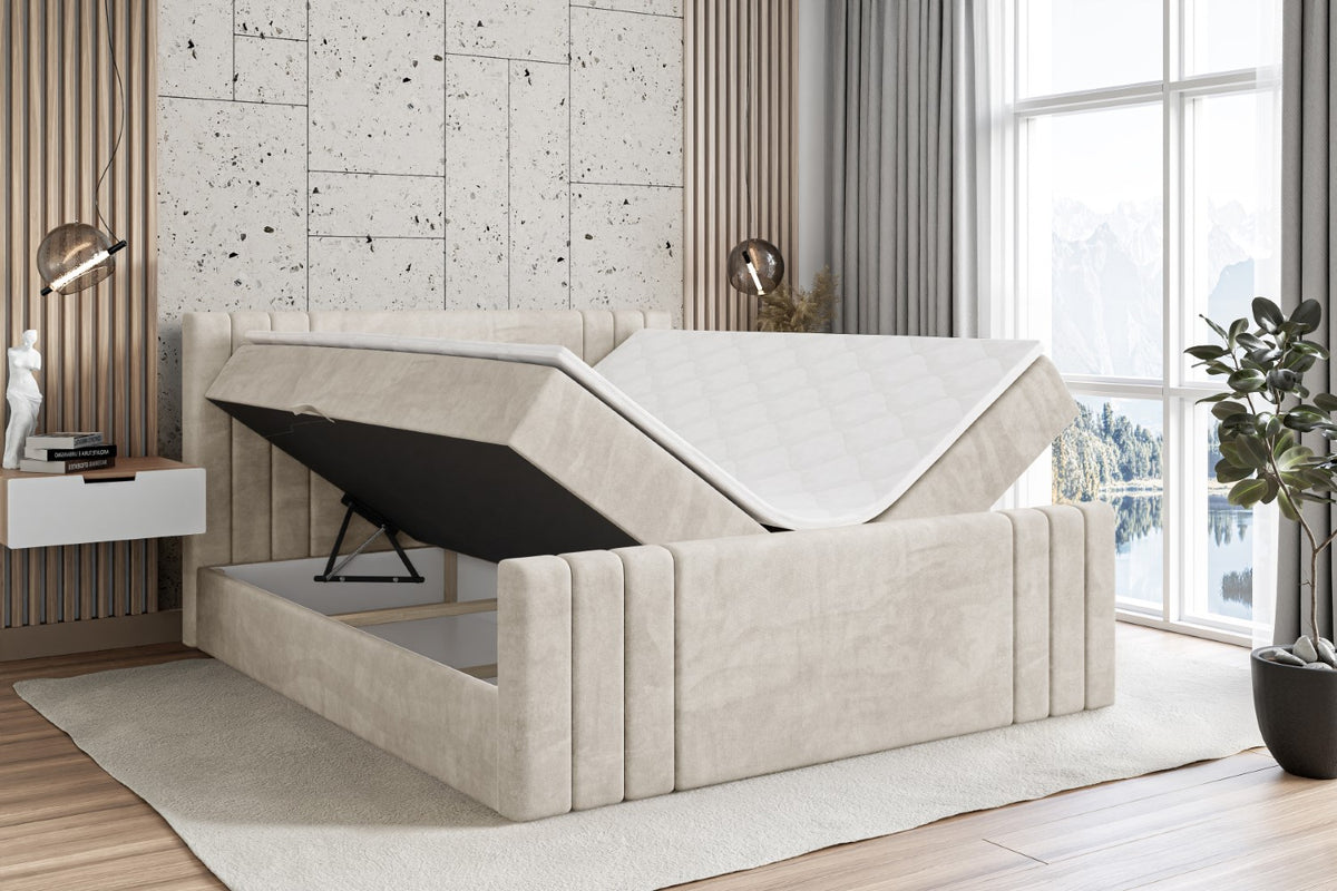 Łóżko boxspring IDRIKO-Z welur
