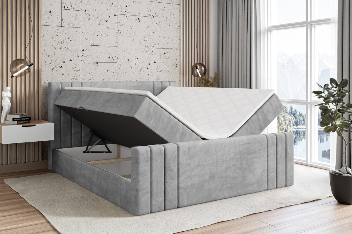 Łóżko boxspring IDRIKO-Z welur