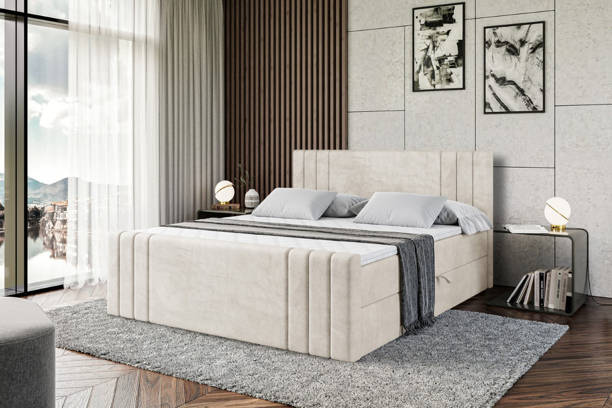 Łóżko boxspring IDRIKO-Z welur