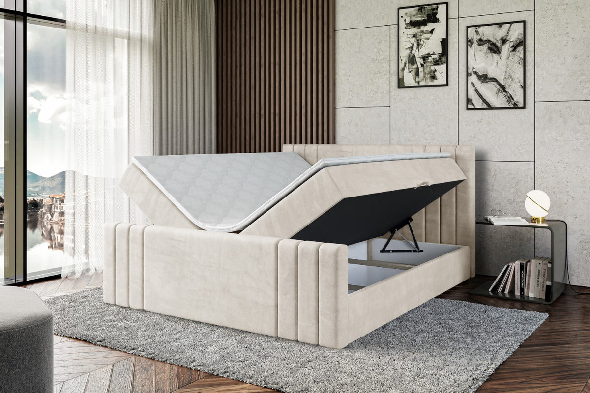 Łóżko boxspring IDRIKO-Z welur