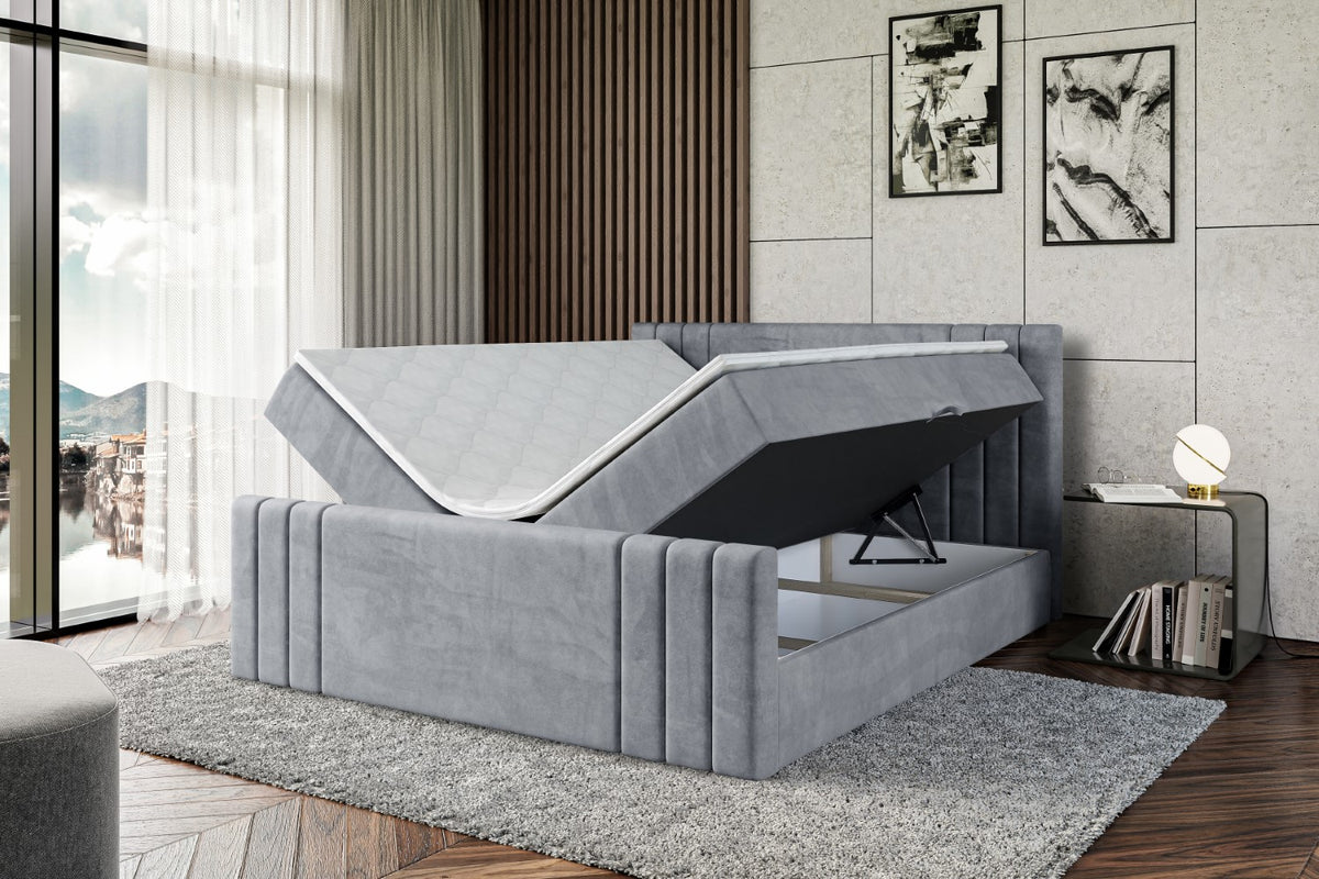 Łóżko boxspring IDRIKO-Z welur