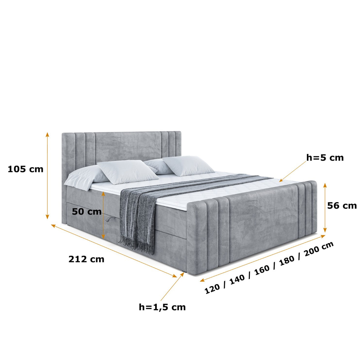 Łóżko boxspring IDRIKO-Z welur