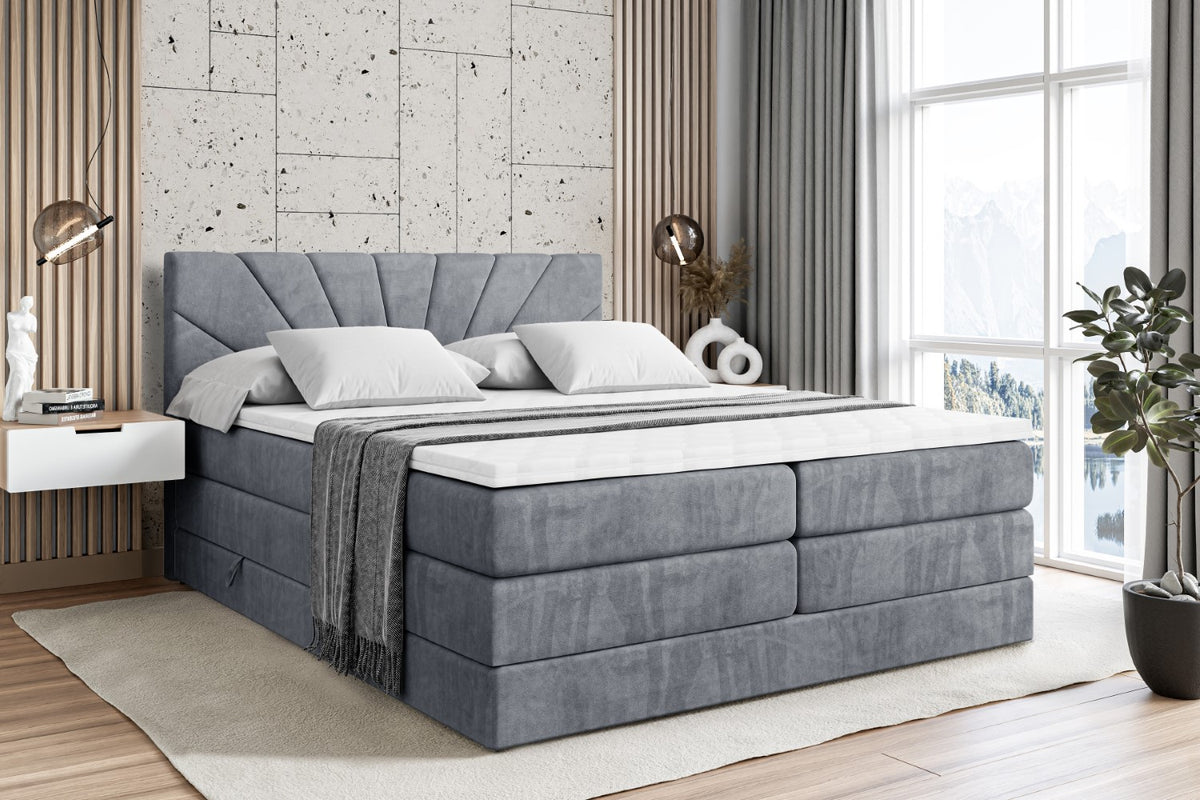 Łóżko kontynentalne MILTIO KING welur