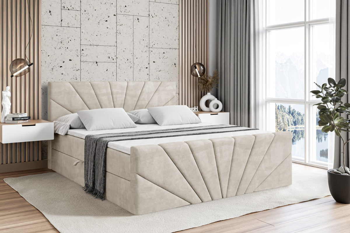 Łóżko boxspring MILTIO-Z welur
