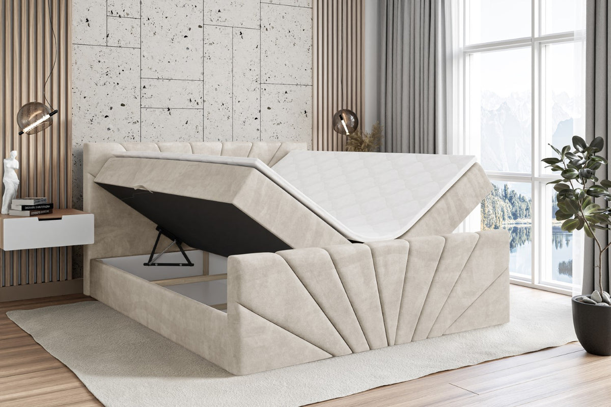 Łóżko boxspring MILTIO-Z welur
