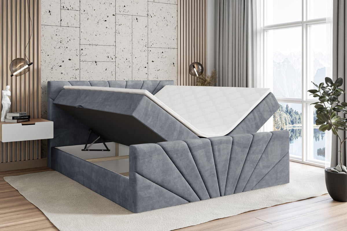 Łóżko boxspring MILTIO-Z welur