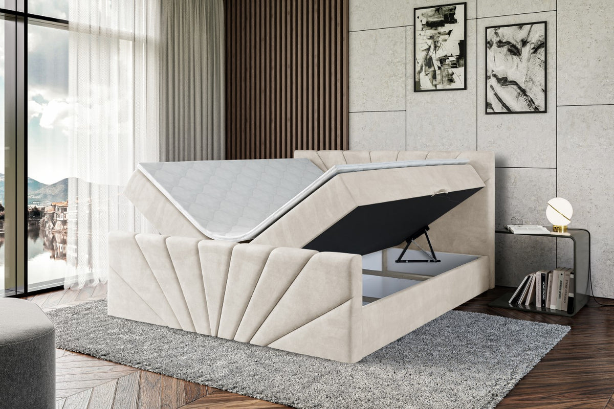 Łóżko boxspring MILTIO-Z welur