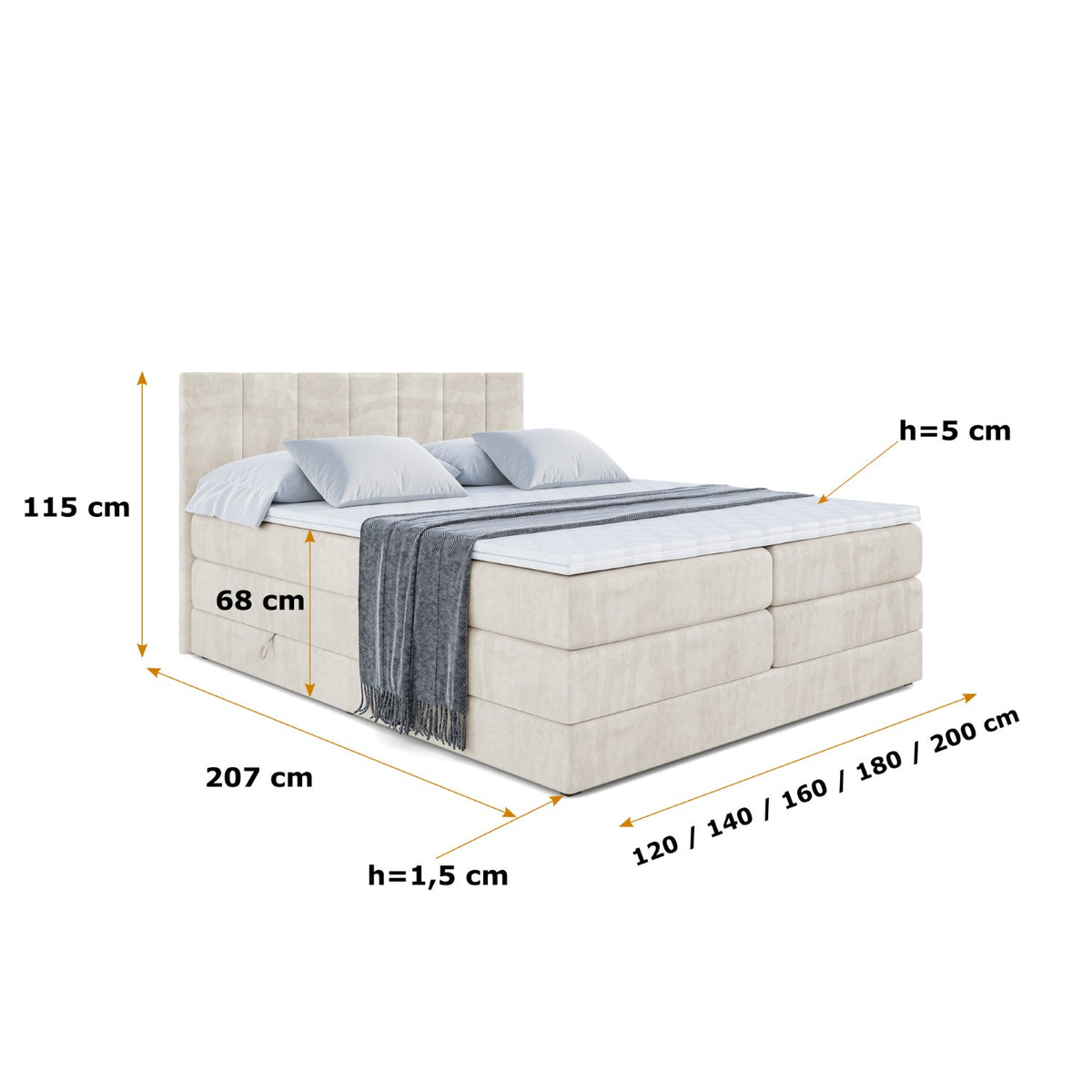 Boxspringbett MOETI KING Samt
