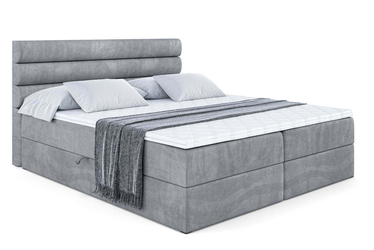 Boxbett CELESTIA Samt, Grau - Casablanca 2314 / 120x200 cm / H3