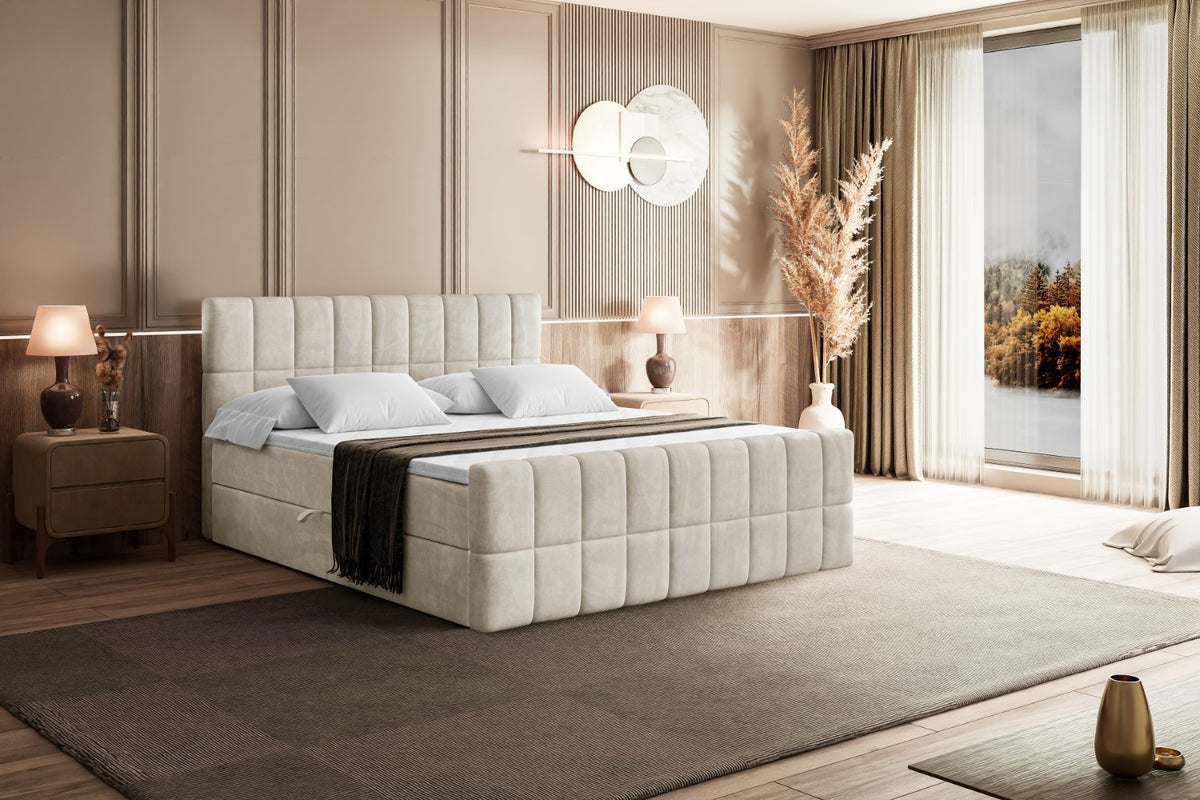 Łóżko boxspring MIAMI-Z welur
