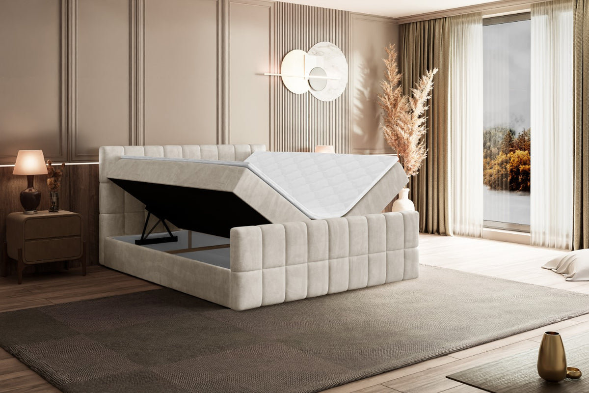 Łóżko boxspring MIAMI-Z welur