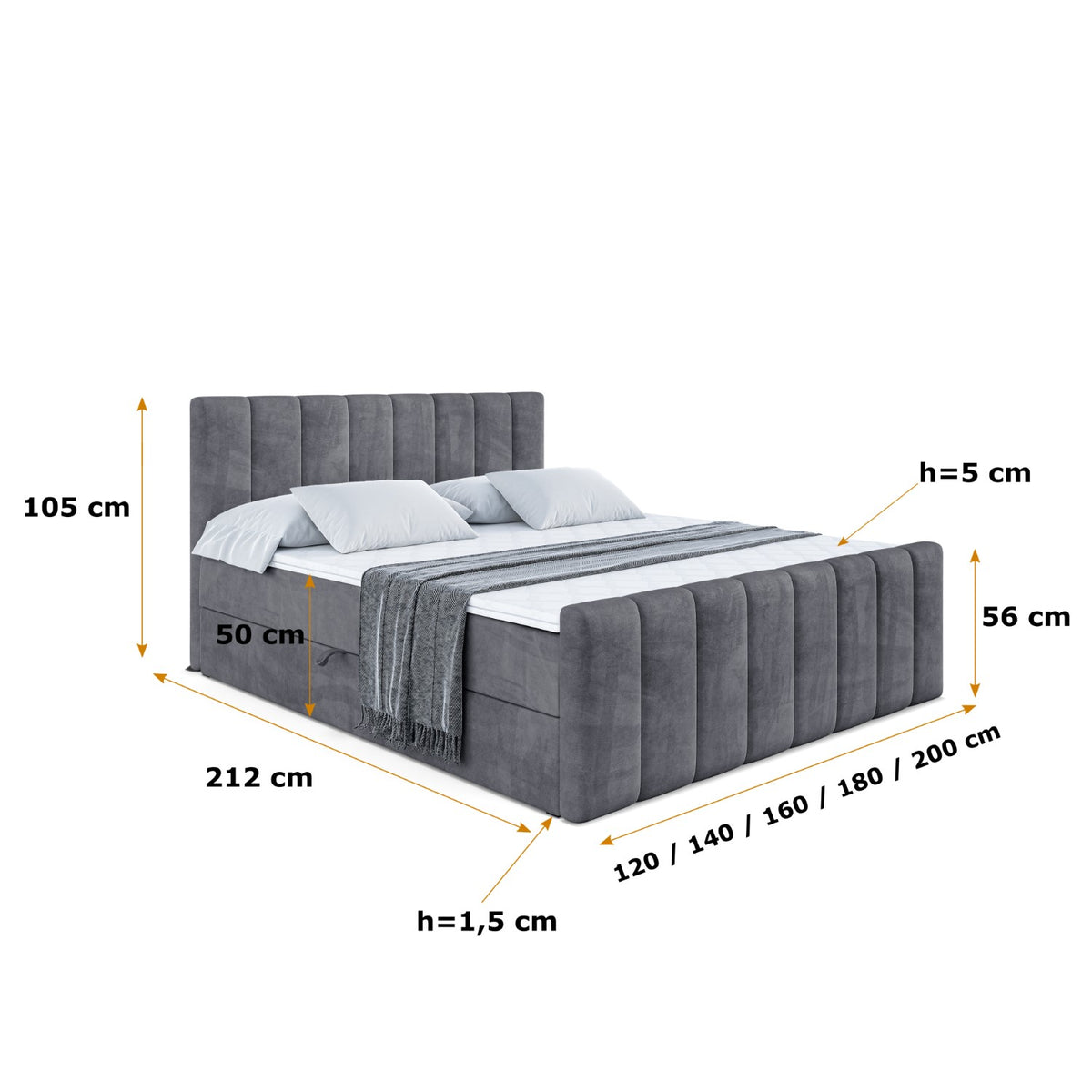 Łóżko boxspring OTTA-Z welur