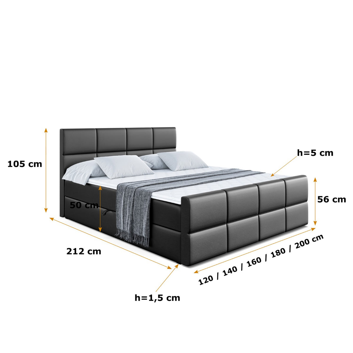 Łóżko boxspring ARDENI-Z ekoskóra