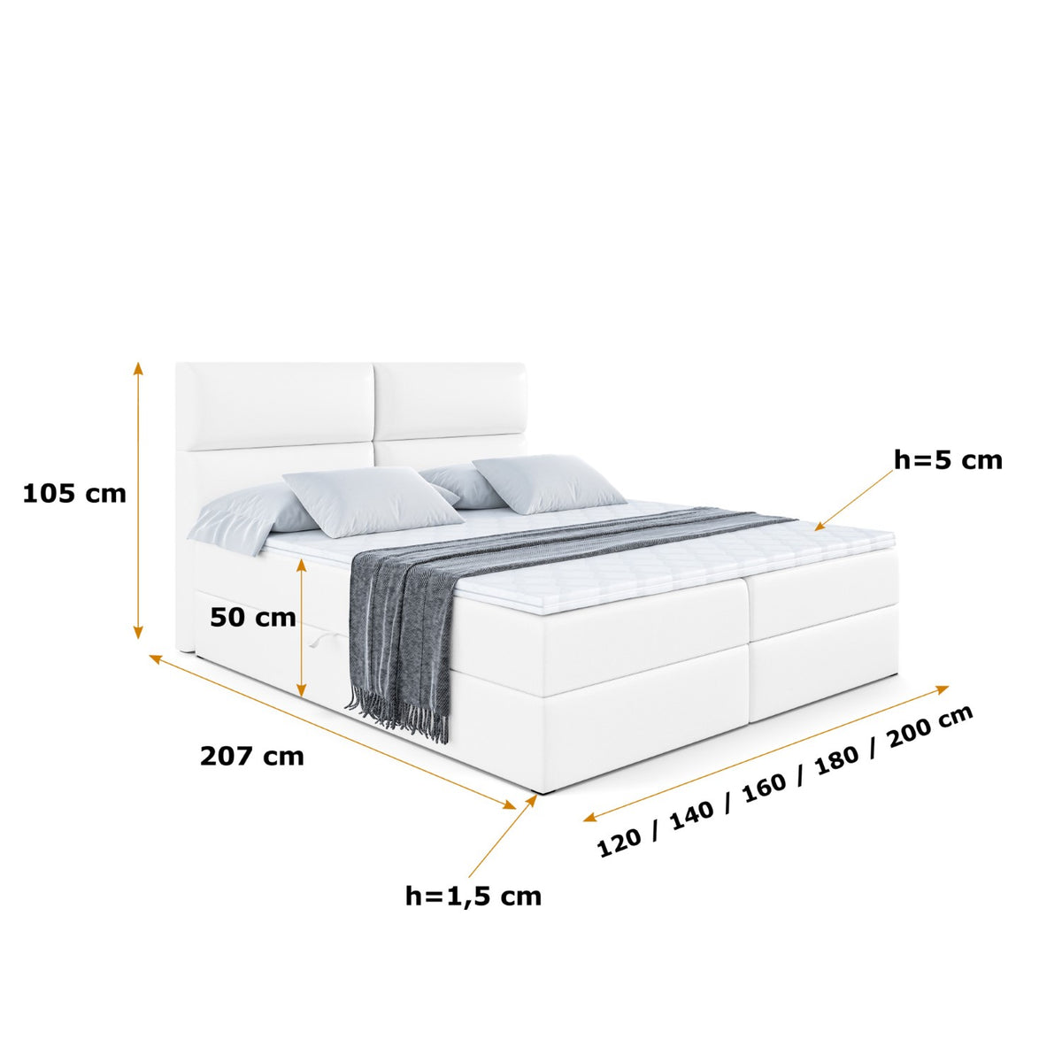 Łóżko boxspring BOXI3 ekoskóra