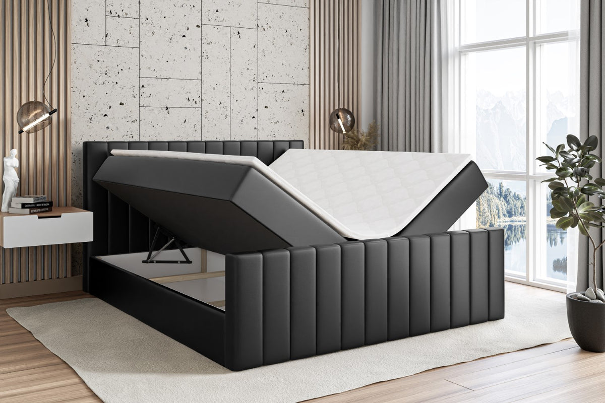 Łóżko boxspring EDITA-Z ekoskóra