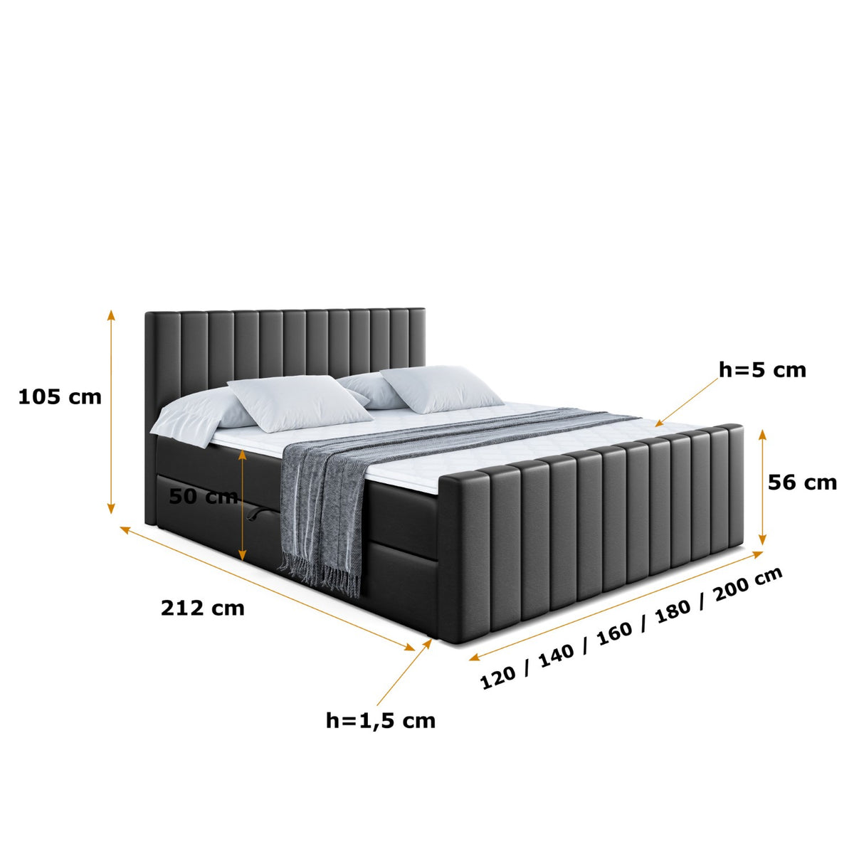 Łóżko boxspring EDITA-Z ekoskóra