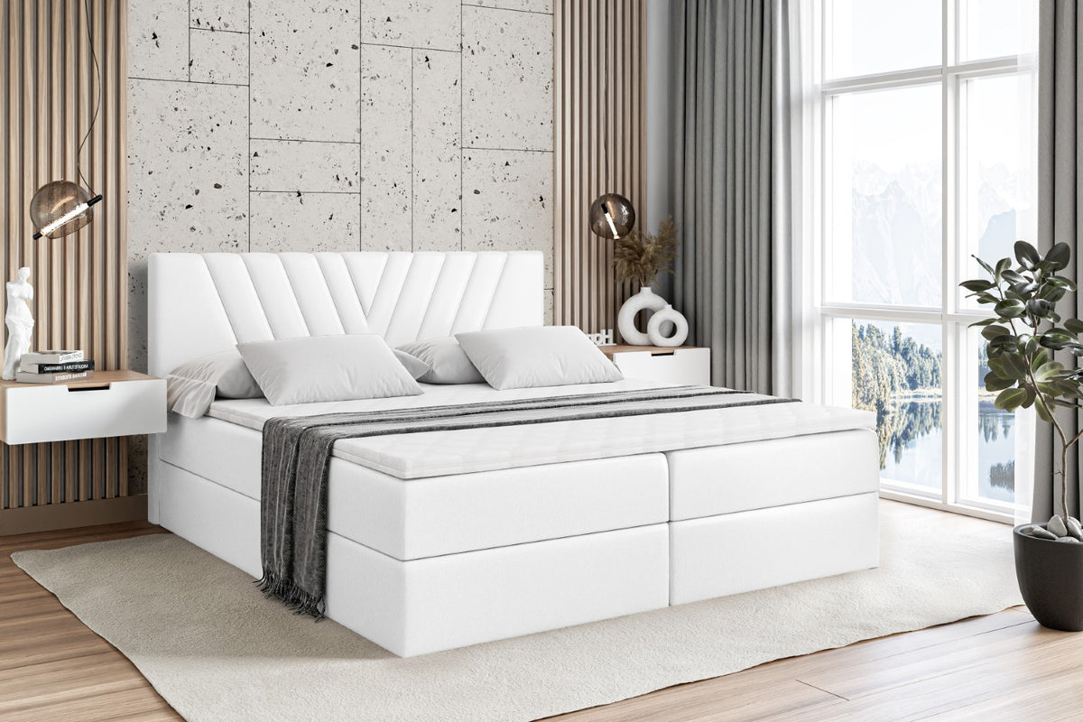 Łóżko boxspring ERNINA ekoskóra