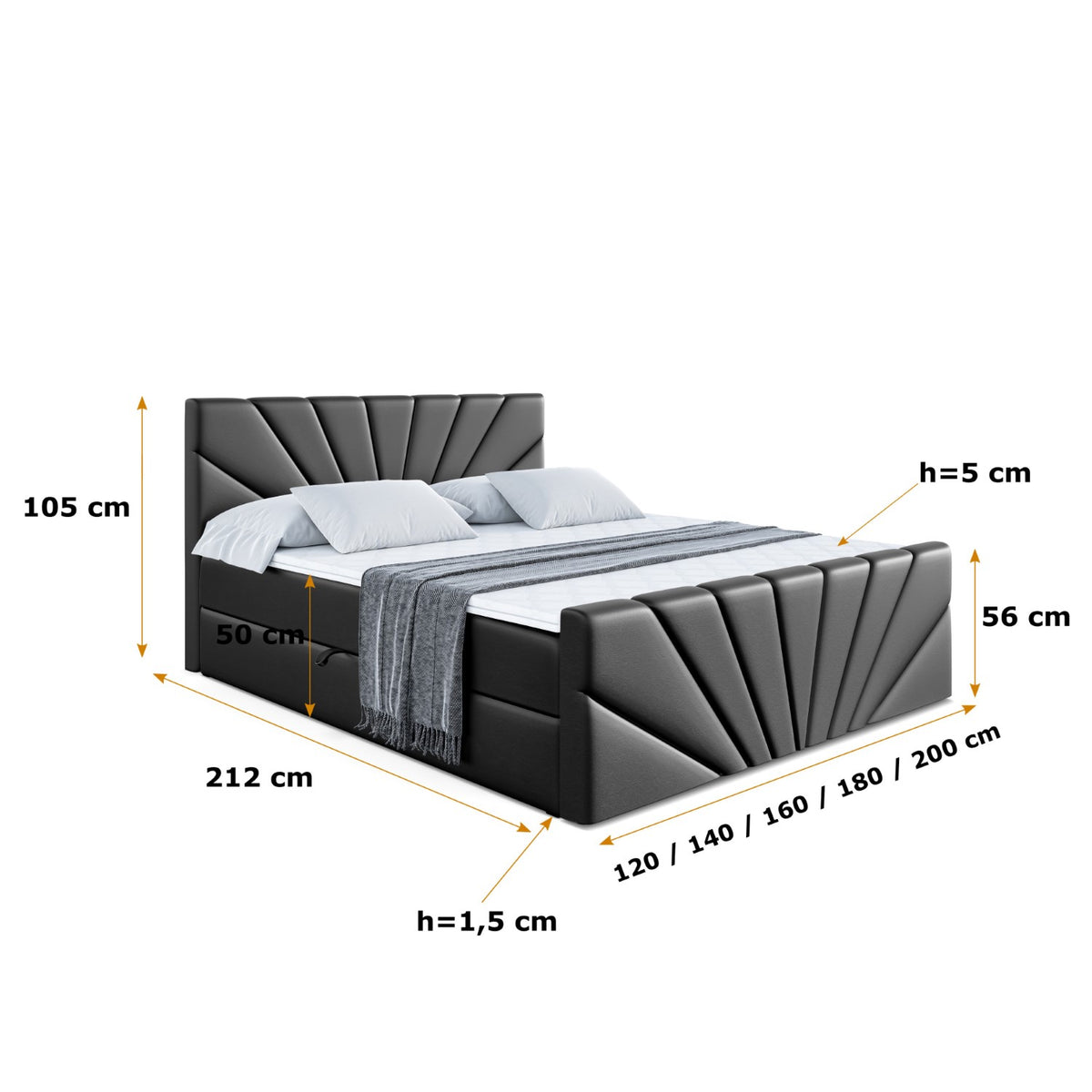 Łóżko boxspring MILTIO-Z ekoskóra