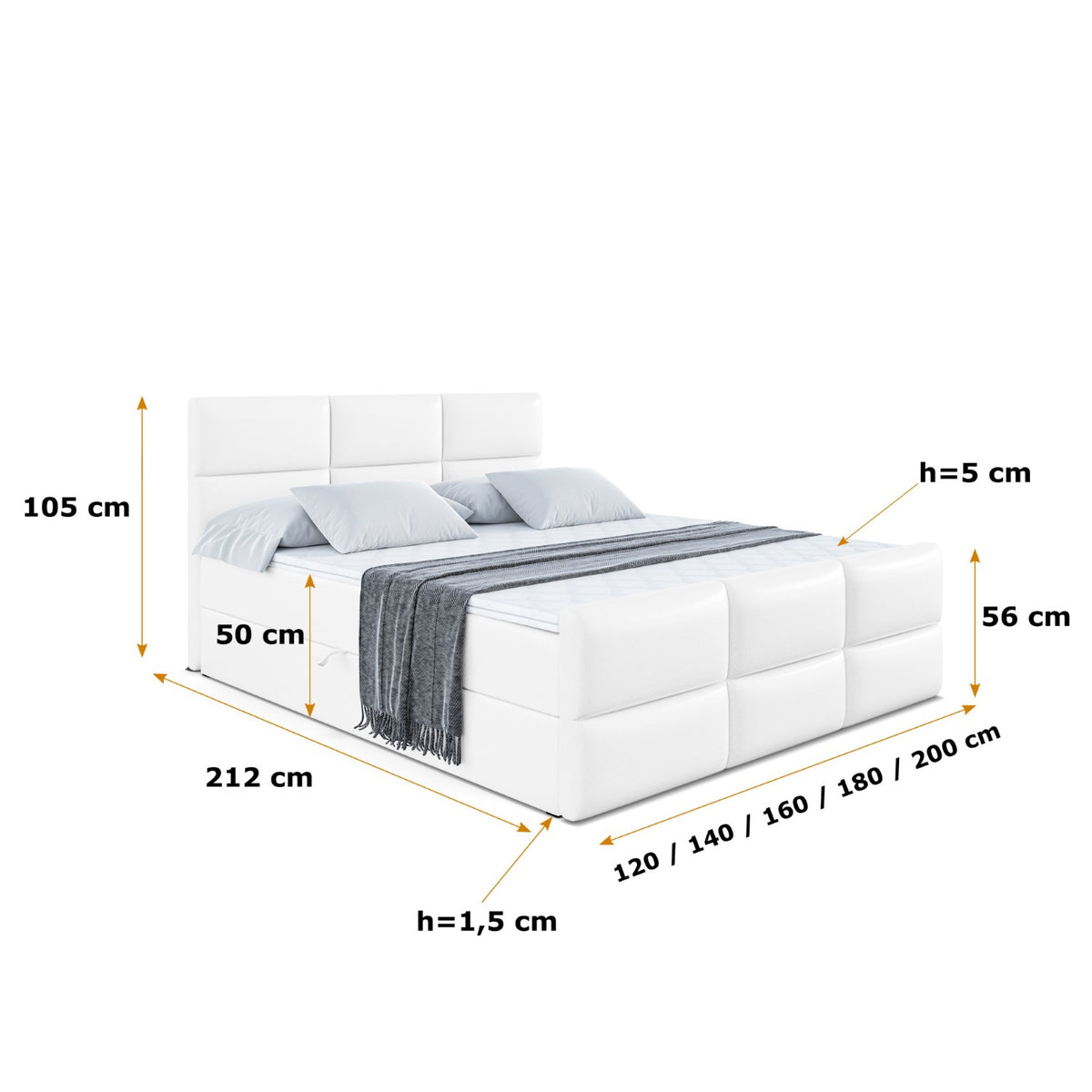 Łóżko boxspring OHIO-Z ekoskóra