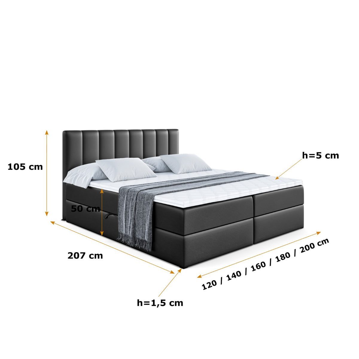 Łóżko boxspring OTTA ekoskóra