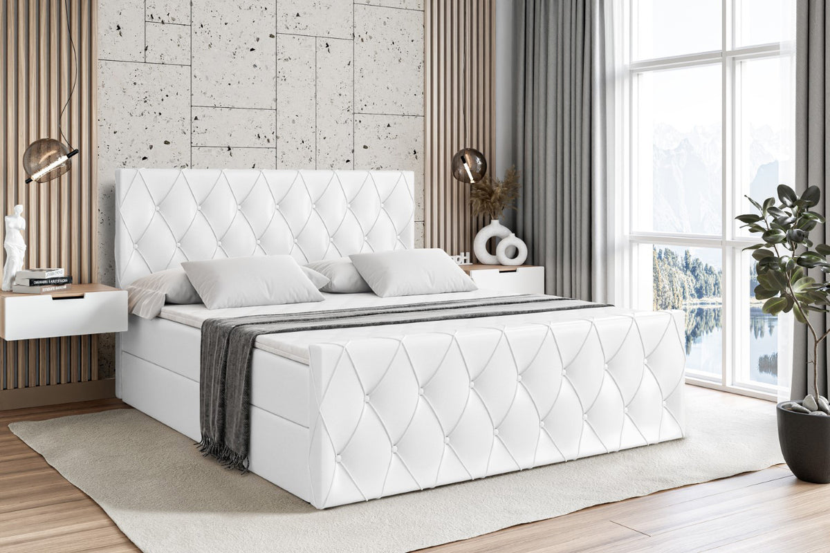 Łóżko boxspring AMAY ekoskóra