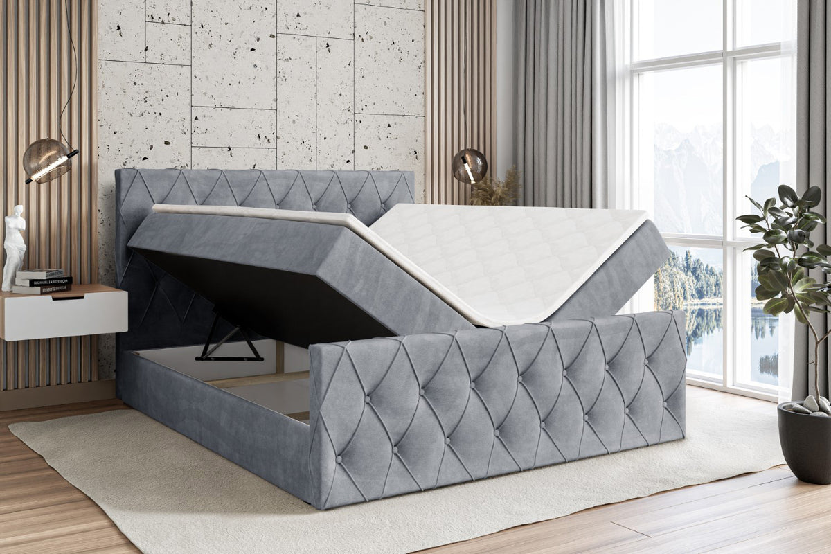 Łóżko boxspring AMAY welur