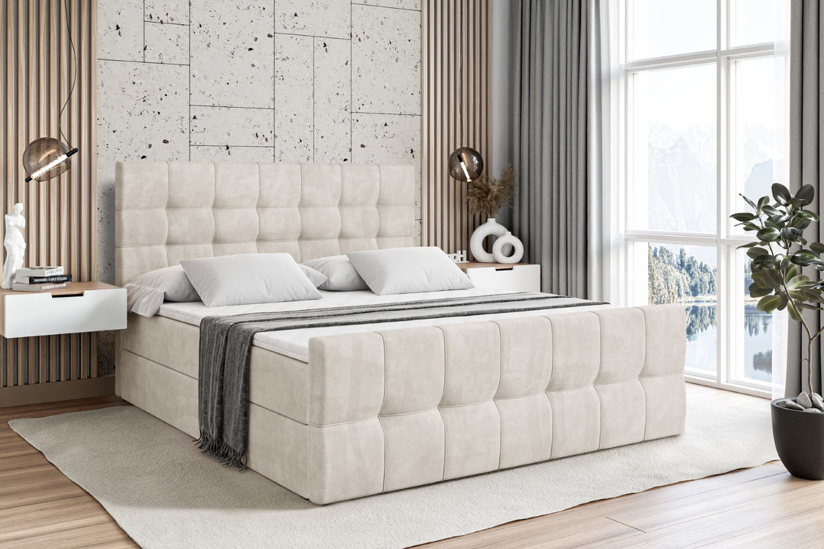 Łóżko boxspring BERO-Z welur