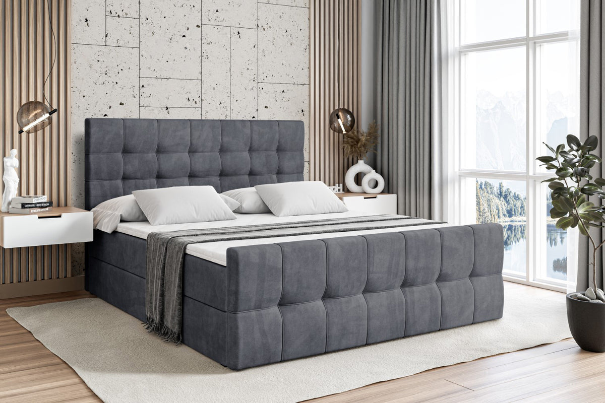 Łóżko boxspring BERO-Z welur