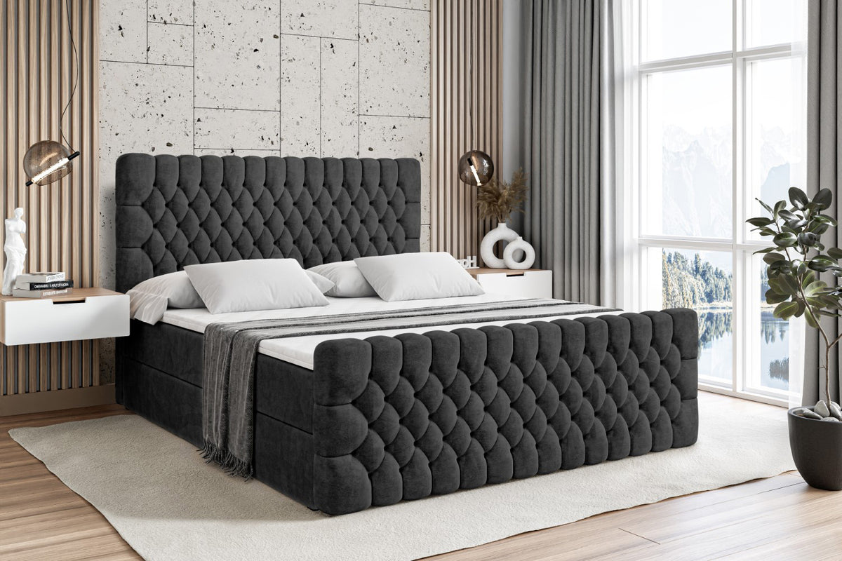 Łóżko boxspring SERENE-Z welur