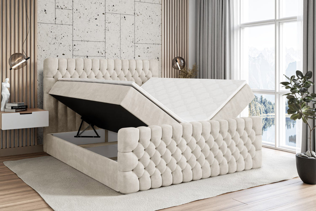 Łóżko boxspring SERENE-Z welur