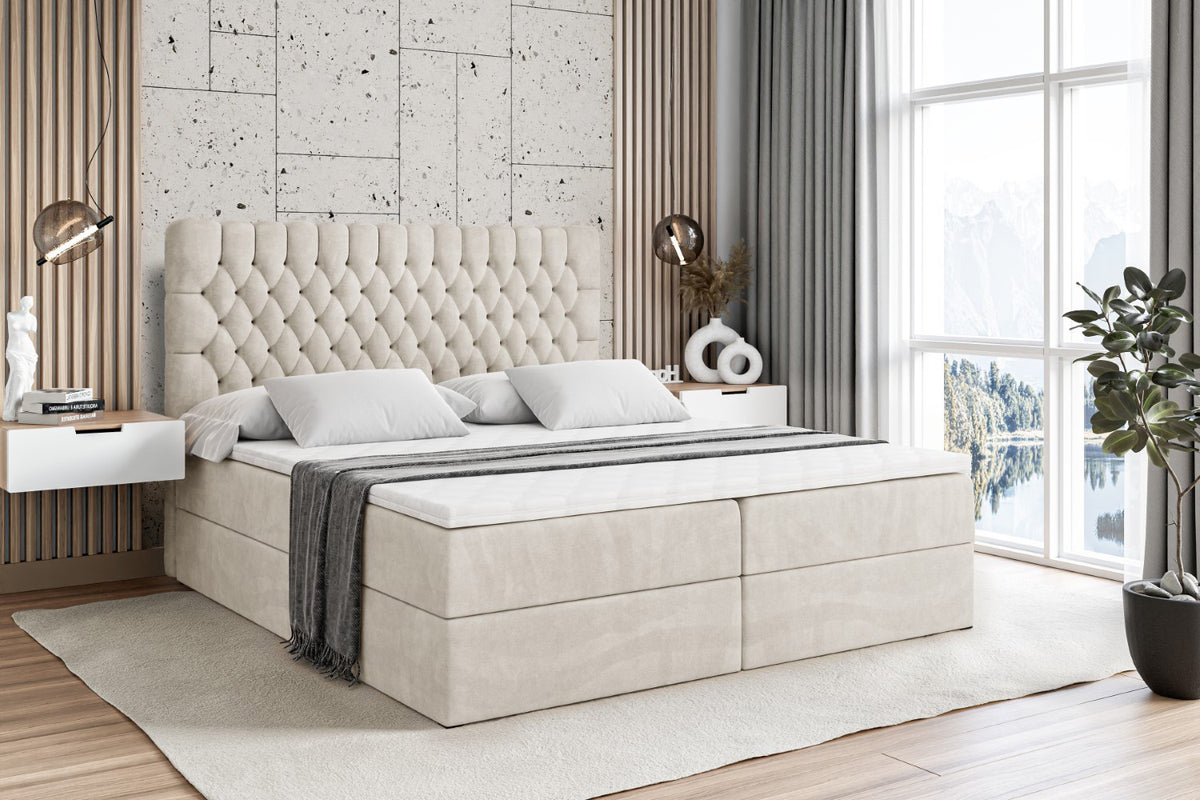 Łóżko boxspring SERENE welur