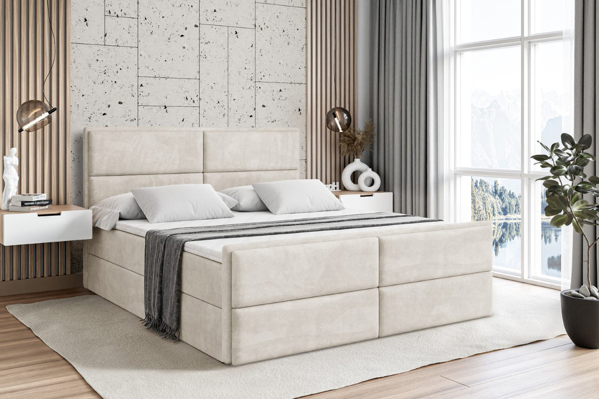 Łóżko boxspring AURA-Z welur