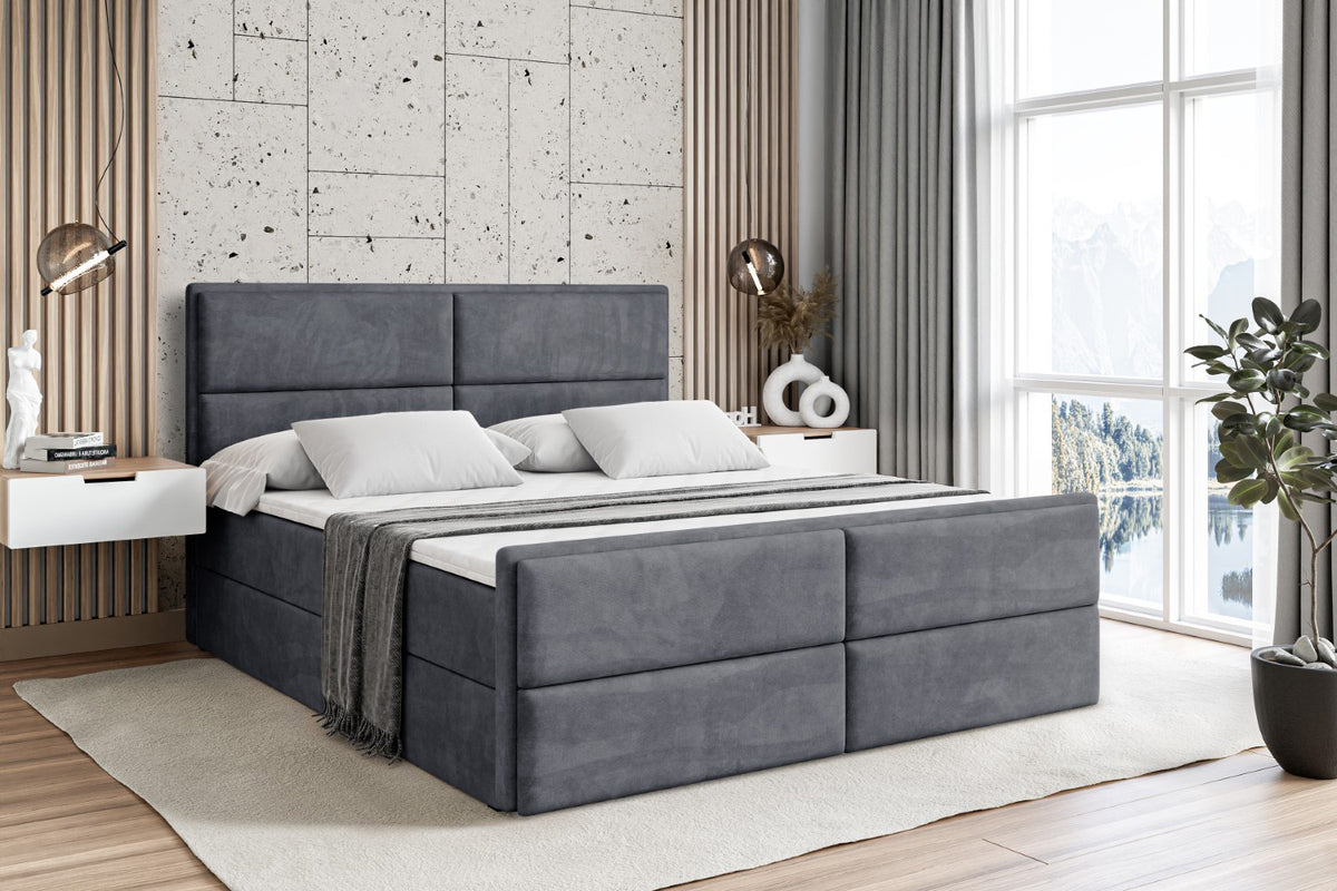 Łóżko boxspring AURA-Z welur