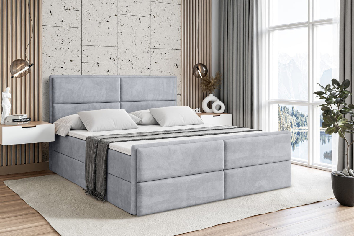 Łóżko boxspring AURA-Z welur