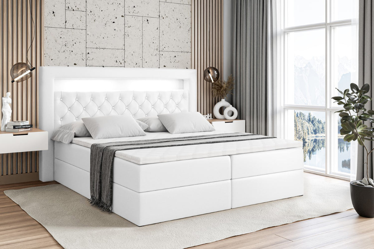 Łóżko boxspring NOEL GOLD ekoskóra