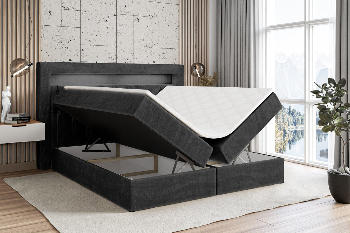 Łóżko boxspring NOEL GOLD welur